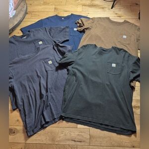 Carhartt 5 Short-Sleeve Pocket Tees in Black, Navy, Brown, Charcoal,